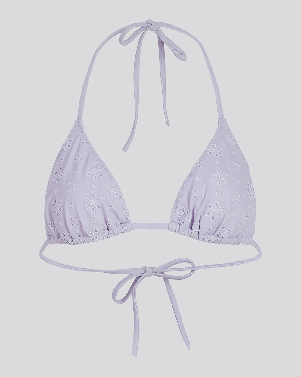 The Iris Eyelet Bikini Top - Solid & Striped