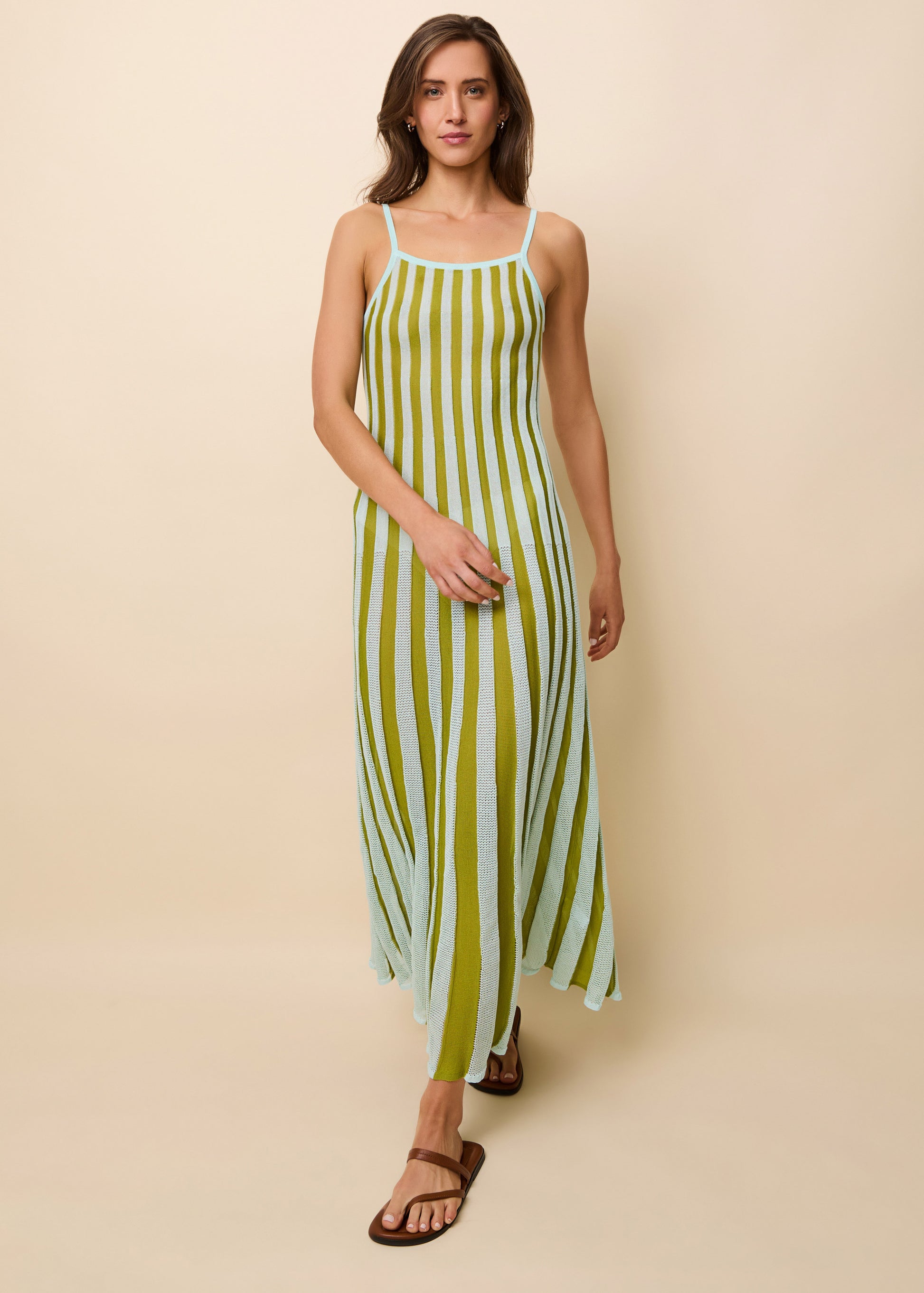 Kaylee Dress Sky Chartreuse - Solid & Striped