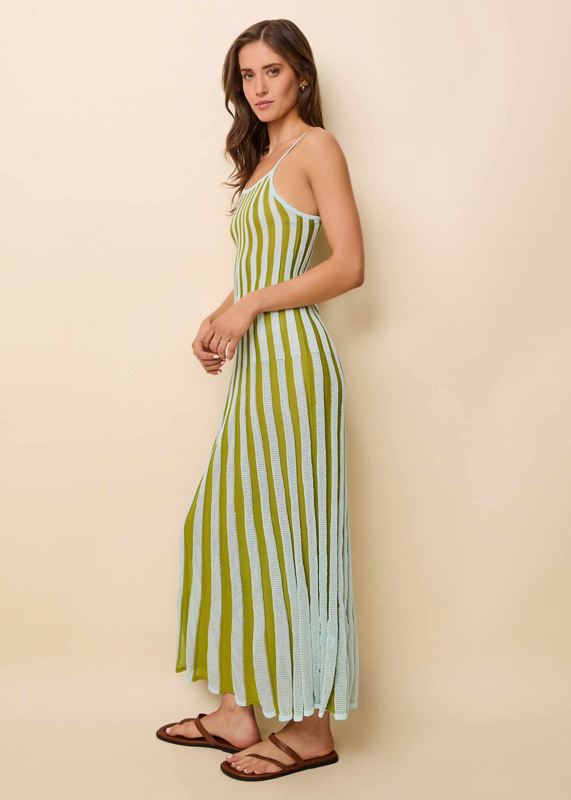 Kaylee Dress Sky Chartreuse - Solid & Striped