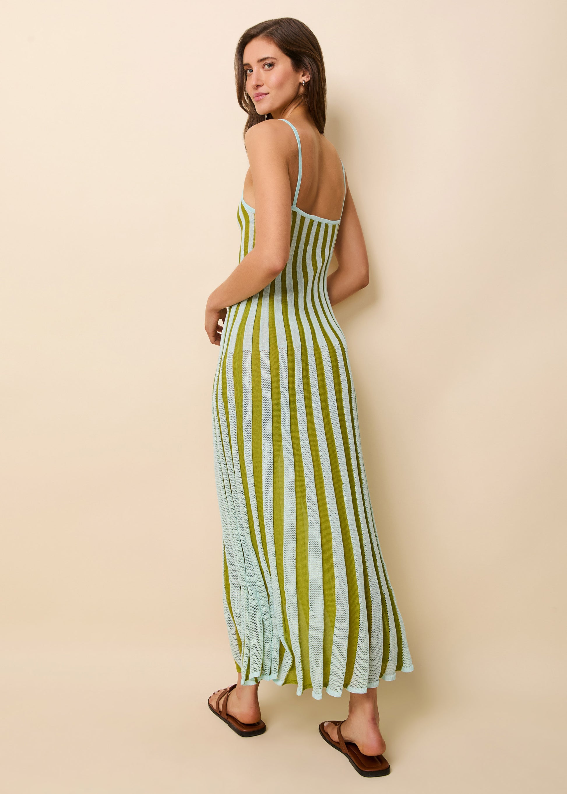 Kaylee Dress Sky Chartreuse - Solid & Striped