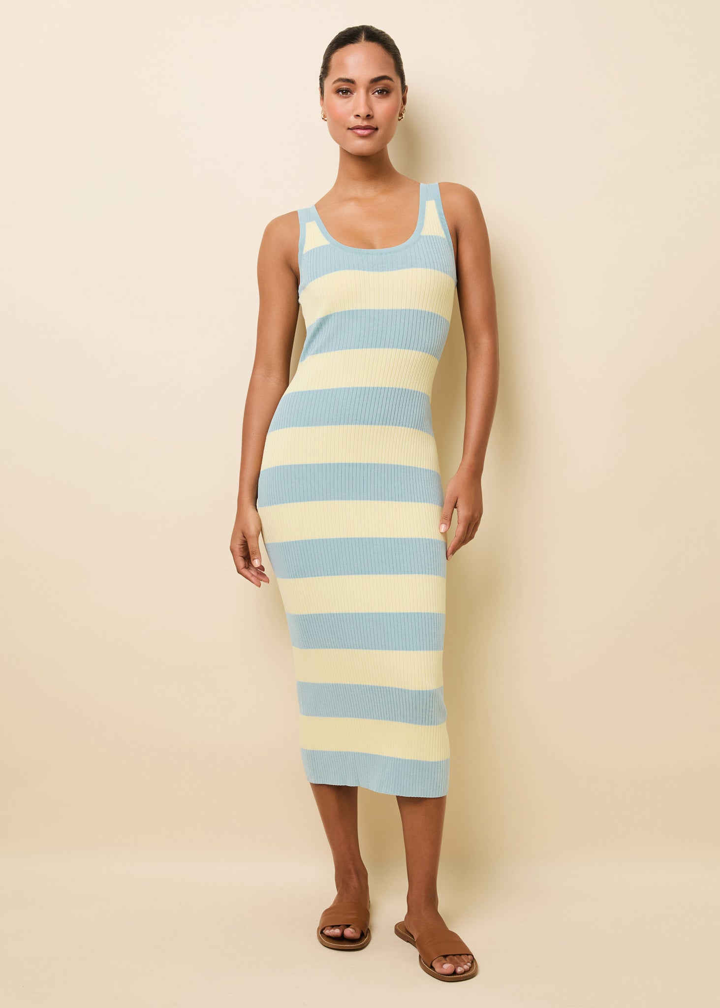 Nessa Dress Gelato Stripe Custard / Mint