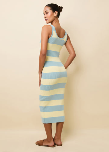 Nessa Dress Gelato Stripe Custard / Mint