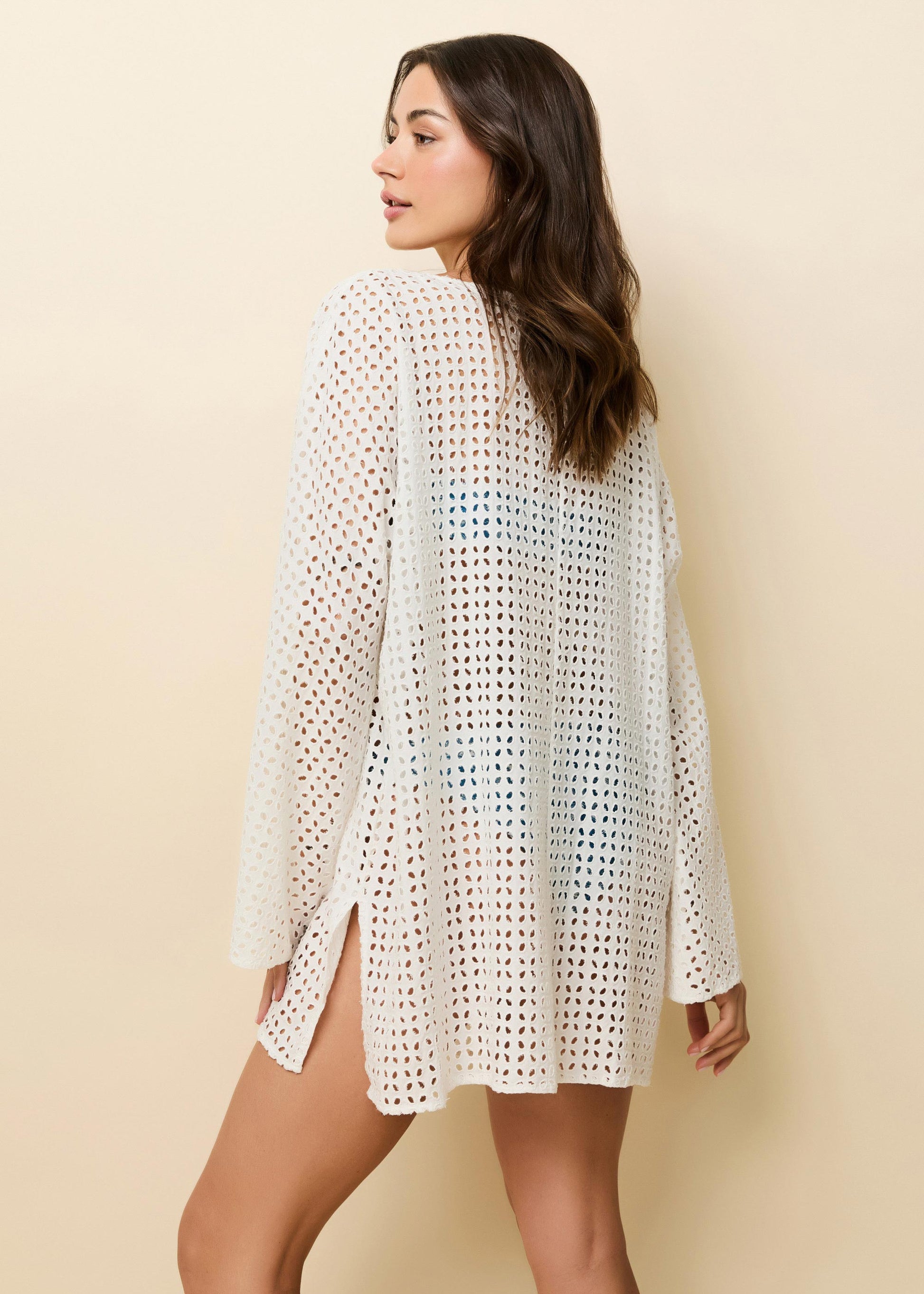 Samara Tunic Leaf Eyelet Brule - Solid & Striped