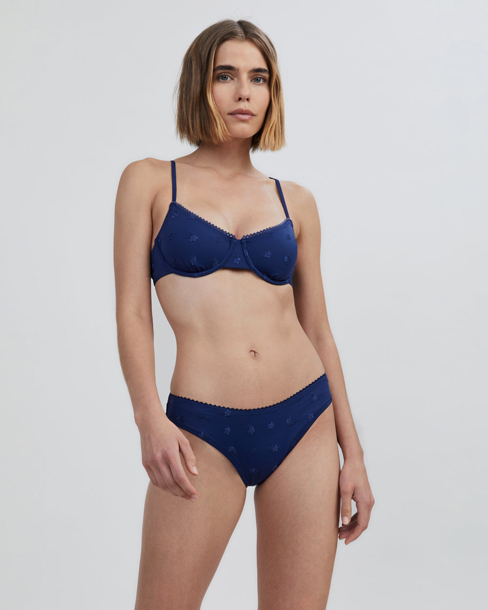 The Daphne Embroidered Bikini Bottom - Solid & Striped