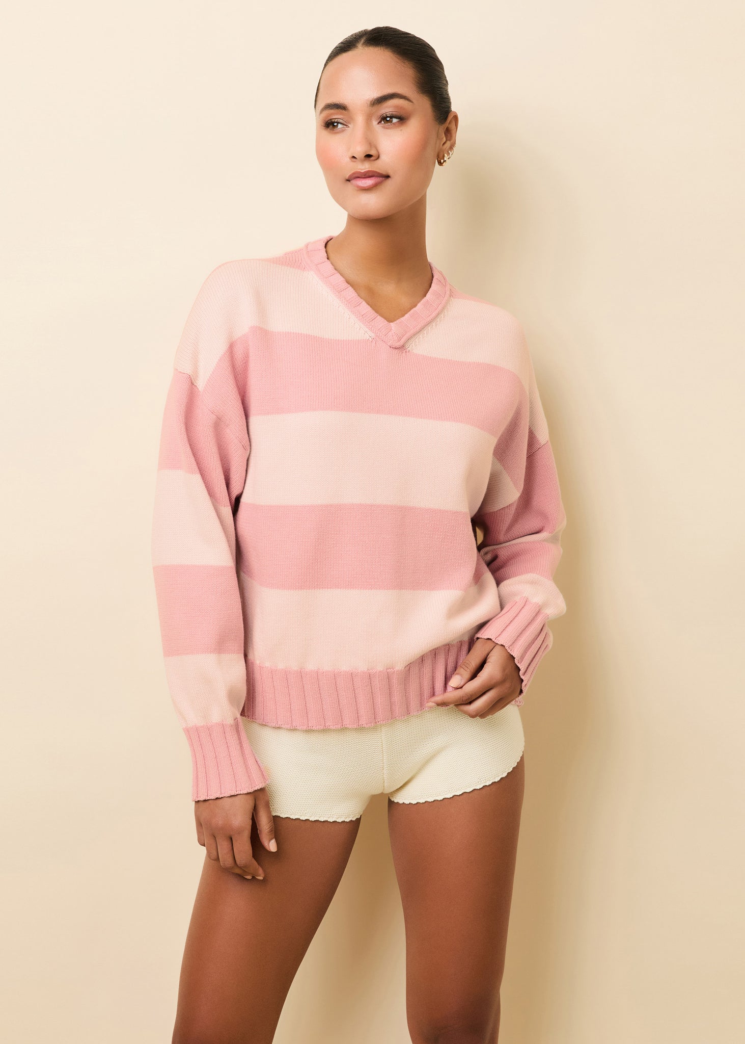 Reva Cotton Sweater Gelato Stripe Tutu Pink / Blush