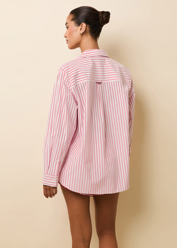 Avril Button Down Taffy Pink / Brule Stripe