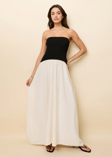 Strapless Soglio Dress Noir / Brule - Solid & Striped