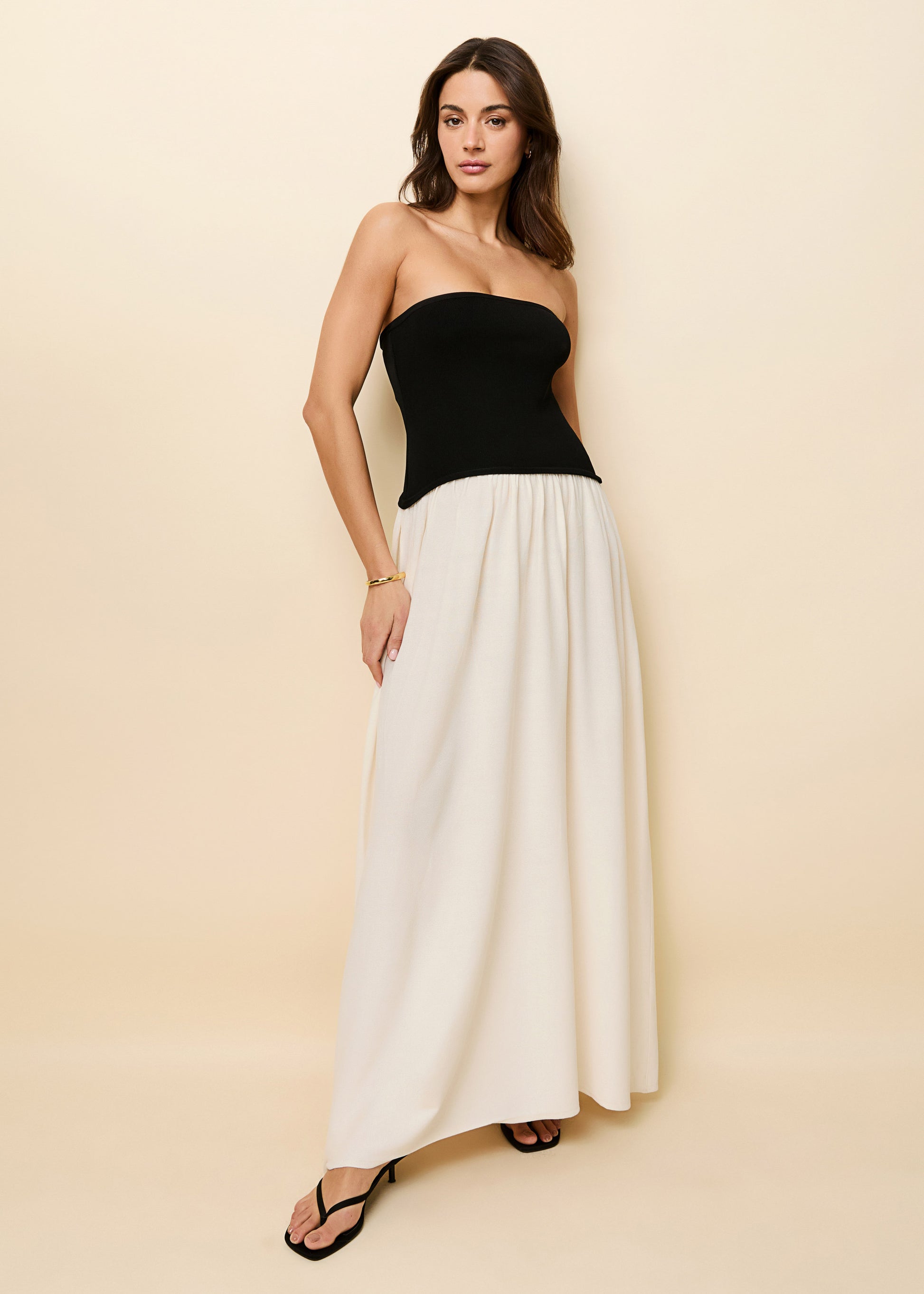 Strapless Soglio Dress Noir / Brule - Solid & Striped