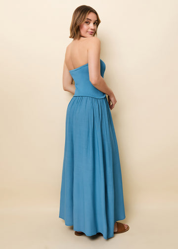 Strapless Soglio Dress French Blue