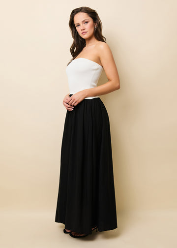 Strapless Soglio Dress Noir / Optic White