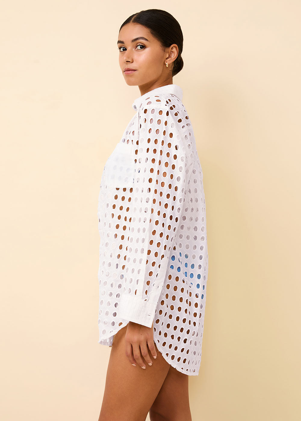 Classic Eyelet Oxford Tunic Marshmallow - Solid & Striped