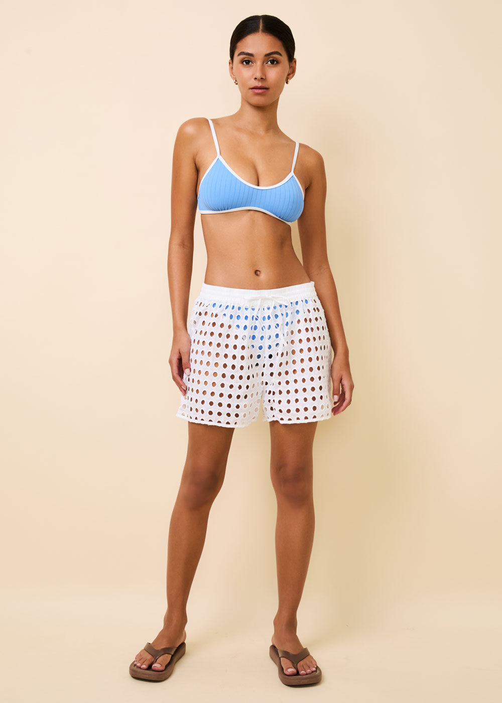 Charlie Classic Eyelet Short Marshmallow - Solid & Striped