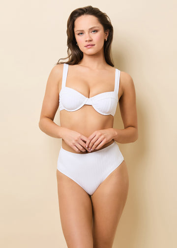 Lilo Ribbed Bikini Top Optic White