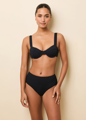 Lilo Ribbed Bikini Top Noir