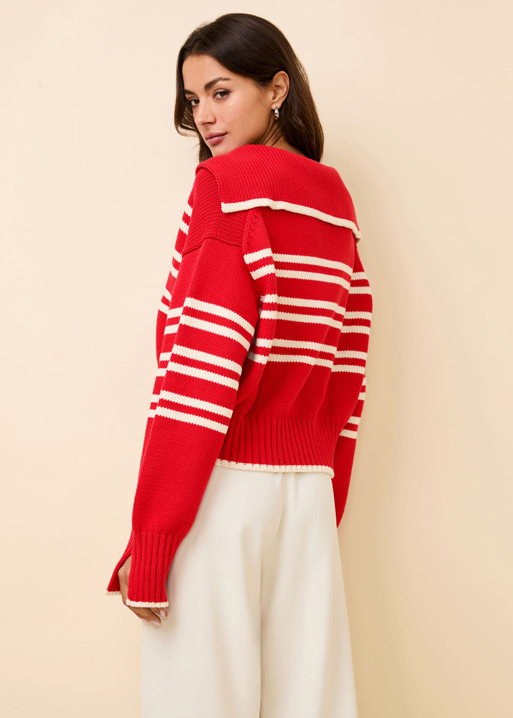 Lola Pullover Apple Red - Solid & Striped