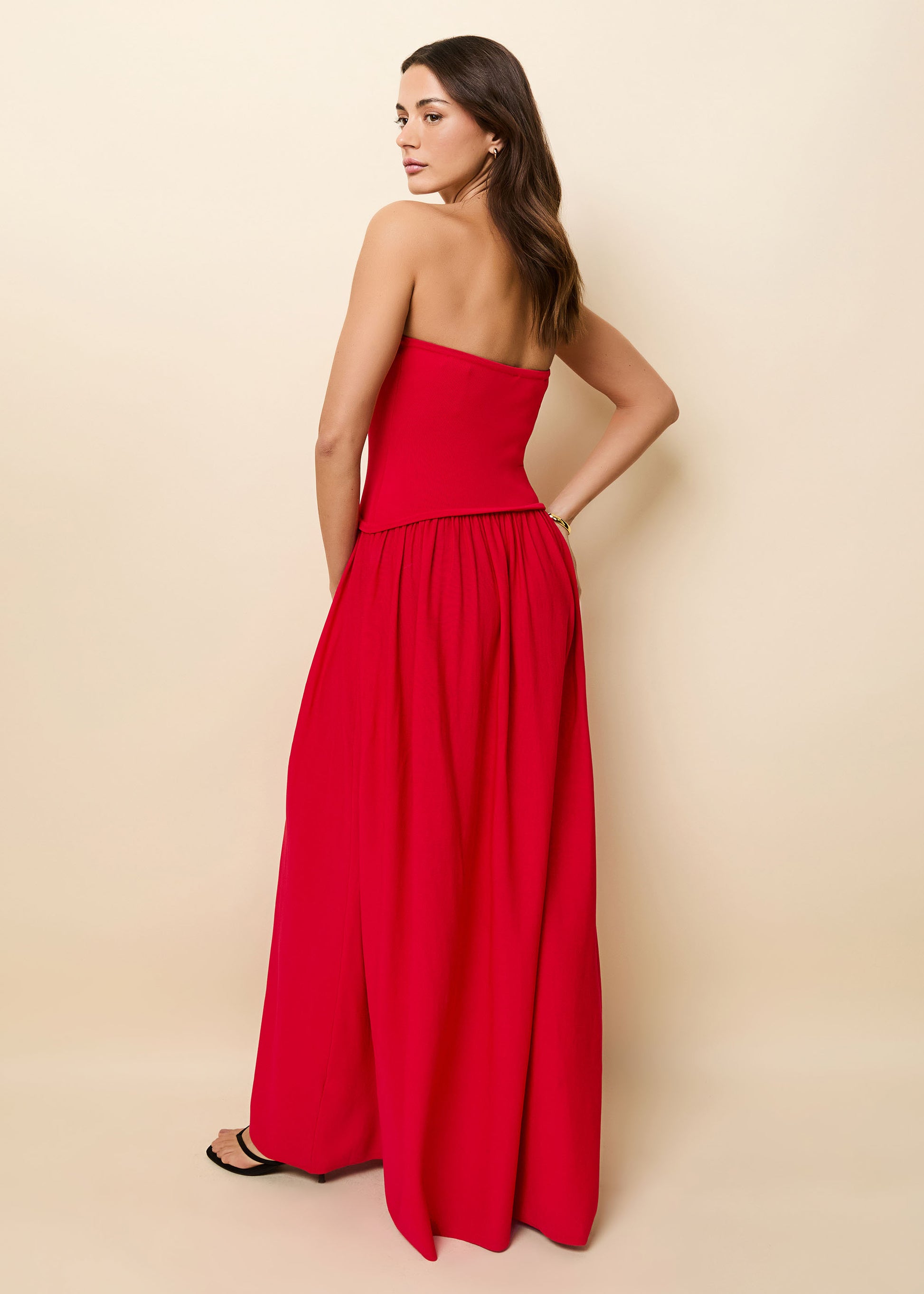 Strapless Soglio Dress Lipstick Red - Solid & Striped