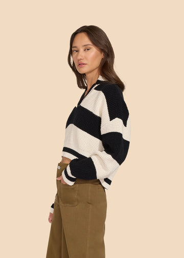 Cass Pullover Brule and Noir Stripe