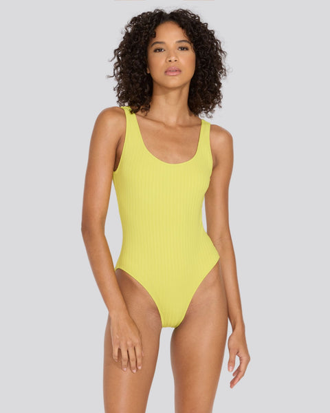 Anne Marie Ribbed One Piece Chartreuse