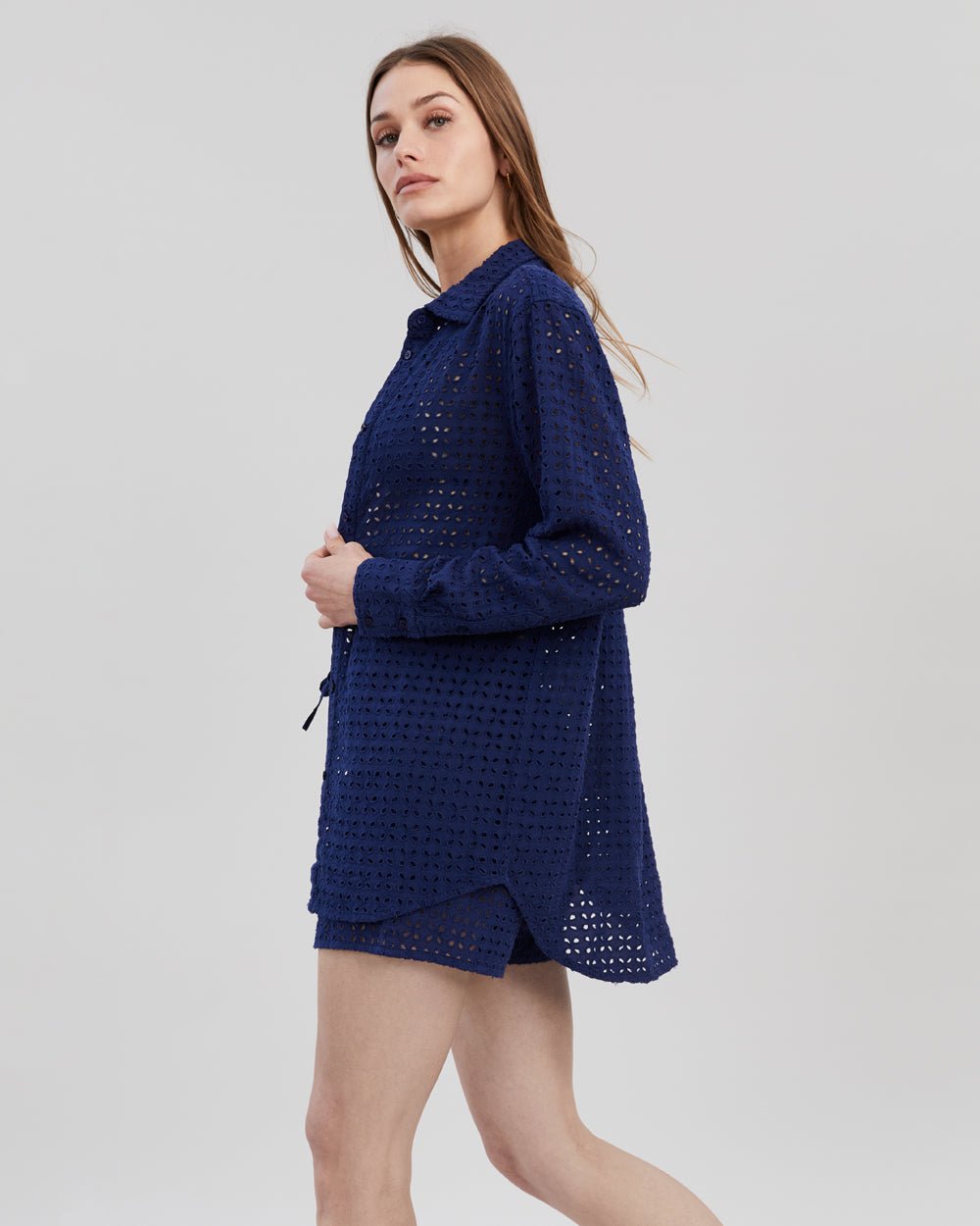 The Eyelet Oxford Tunic - Solid & Striped