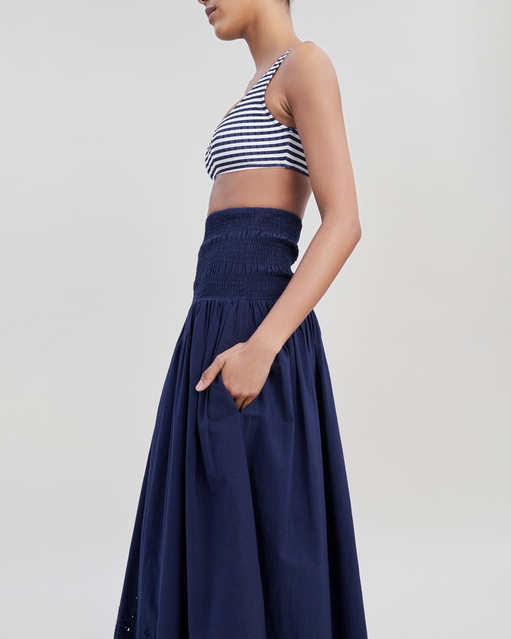 The Eyelet Zaria Skirt - Solid & Striped