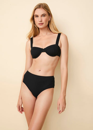 Lilo Ribbed Bikini Top Blackout