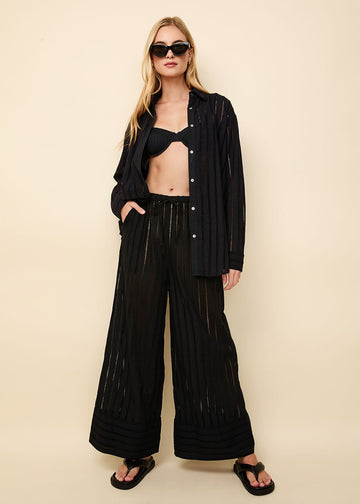 The Rentissa Striped Eyelet Pant - Solid & Striped