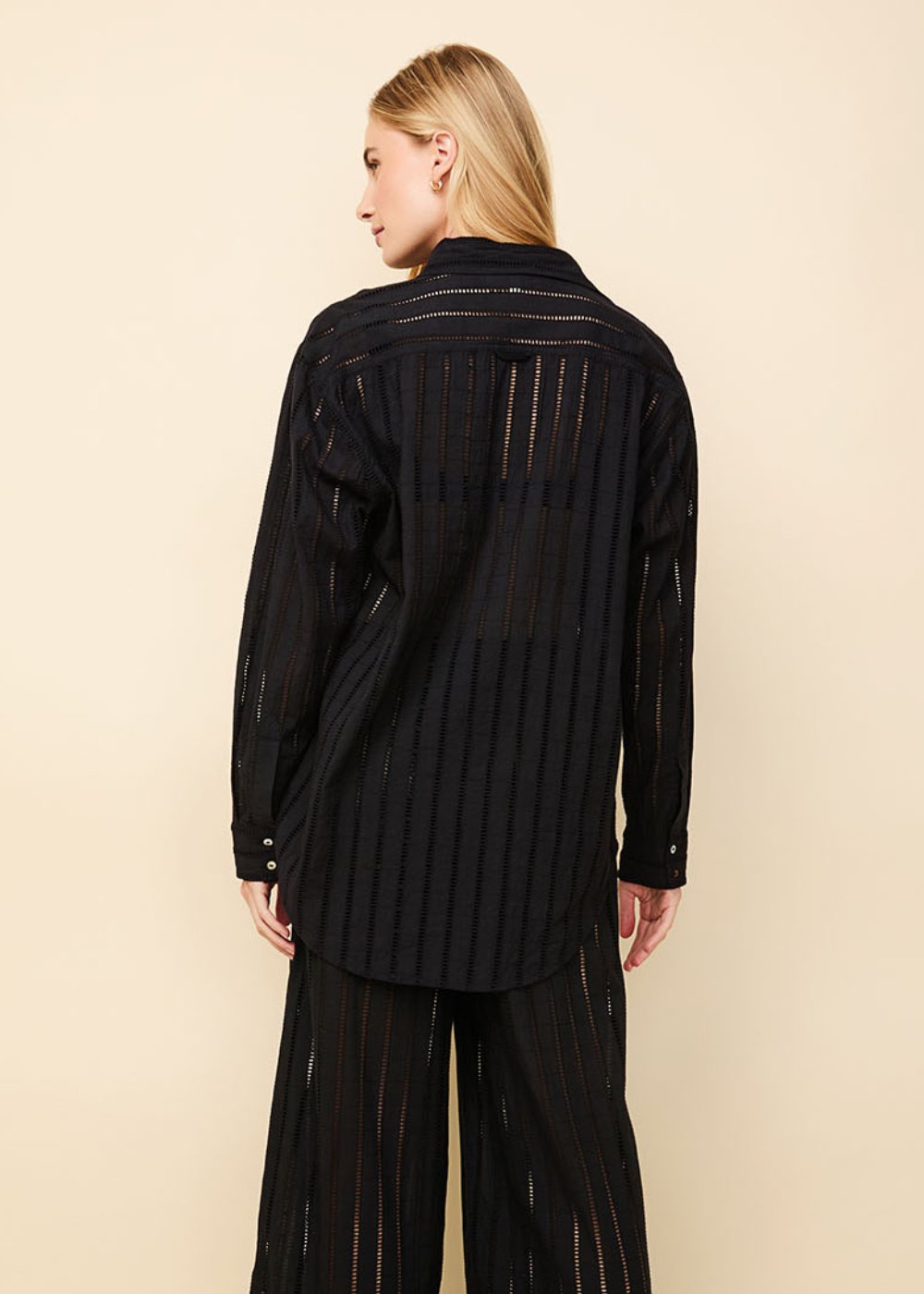 The Striped Eyelet Oxford Tunic - Solid & Striped