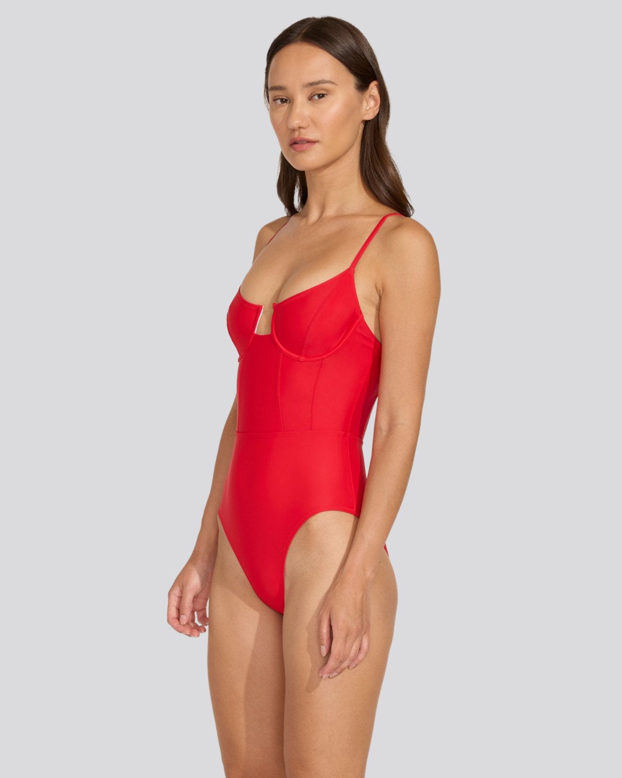 Solid and striped red one piece on sale