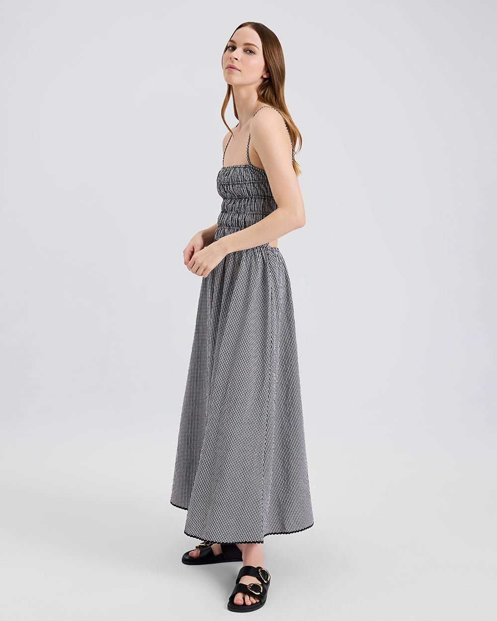 Solid sales midi dress