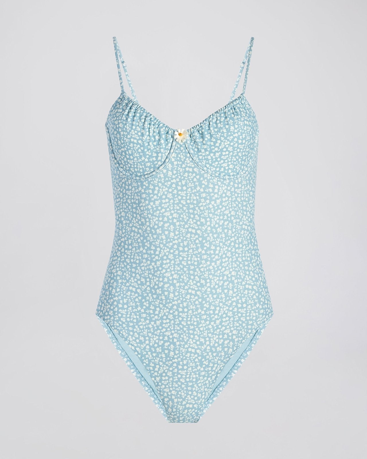 The Malika One Piece in Ditsy Floral Hazy Blue | Solid & Striped