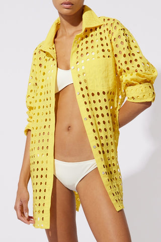 The Oxford Tunic Eyelet in Citron Eyelet | Solid & Striped